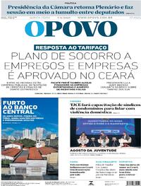 Capa do jornal O Povo 07/08/2025