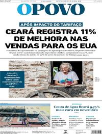 Capa do jornal O Povo 08/10/2025