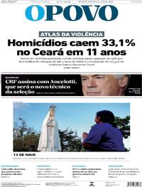 Capa do jornal O Povo 13/05/2025