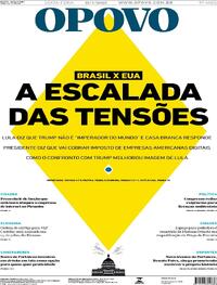 Capa do jornal O Povo 18/07/2025