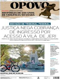 Capa do jornal O Povo 22/10/2025