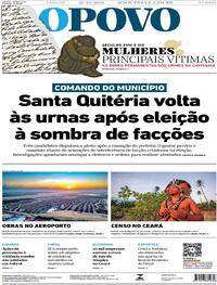 Capa do jornal O Povo 25/10/2025