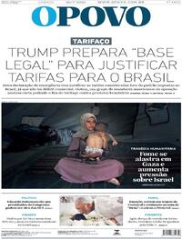 Capa do jornal O Povo 27/07/2025
