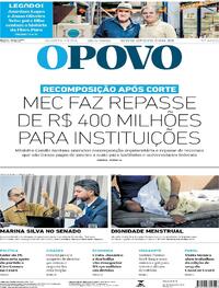 Capa do jornal O Povo 28/05/2025