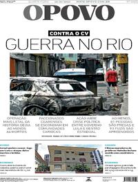 Capa do jornal O Povo 29/10/2025
