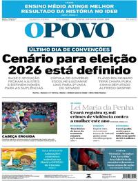 Capa do jornal O Povo 06/08/2026