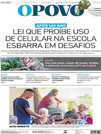 Capa do jornal O Povo 14/01/2026