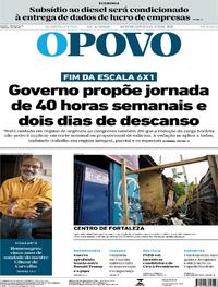 Capa do jornal O Povo 15/04/2026