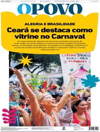 Capa do jornal O Povo 18/02/2026