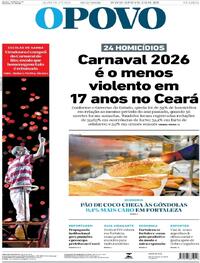 Capa do jornal O Povo 19/02/2026