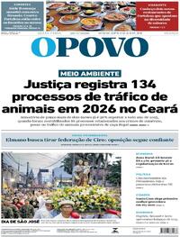 Capa do jornal O Povo 20/03/2026