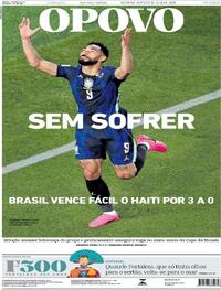 Capa do jornal O Povo 20/06/2026