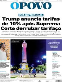 Capa do jornal O Povo 21/02/2026