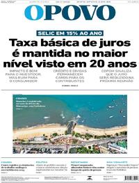 Capa do jornal O Povo 29/01/2026