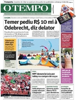 Capa do jornal Jornal O Tempo 10/12/2016