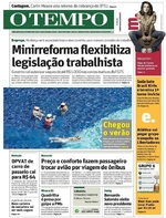 Capa do jornal Jornal O Tempo 22/12/2016