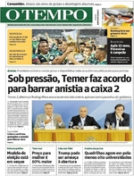 Capa do jornal Jornal O Tempo 28/11/2016