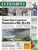 Capa do jornal Jornal O Tempo 29/12/2016