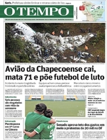 Capa do jornal Jornal O Tempo 30/11/2016