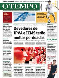 Capa do jornal Jornal O Tempo 02/06/2017