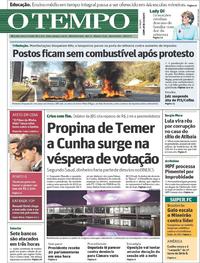 Capa do jornal Jornal O Tempo 02/08/2017
