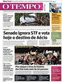 Capa do jornal O Tempo 03/10/2017