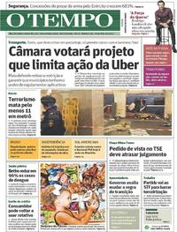 Capa do jornal Jornal O Tempo 04/04/2017