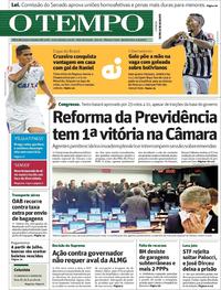 Capa do jornal Jornal O Tempo 04/05/2017