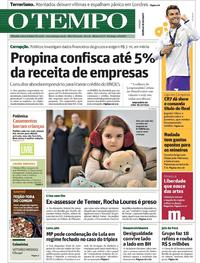Capa do jornal Jornal O Tempo 04/06/2017