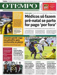 Capa do jornal Jornal O Tempo 04/09/2017