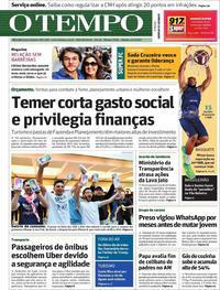 Capa do jornal O Tempo 04/11/2017