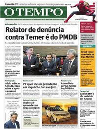Capa do jornal Jornal O Tempo 05/07/2017