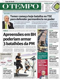 Capa do jornal Jornal O Tempo 06/06/2017