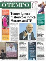 Capa do jornal Jornal O Tempo 07/02/2017