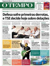 Capa do jornal Jornal O Tempo 07/06/2017