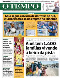Capa do jornal Jornal O Tempo 07/08/2017