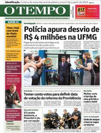 Capa do jornal O Tempo 07/12/2017