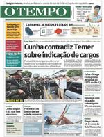Capa do jornal Jornal O Tempo 08/02/2017