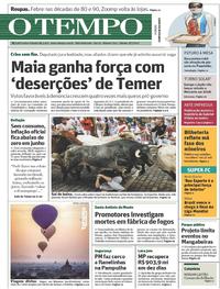 Capa do jornal Jornal O Tempo 08/07/2017