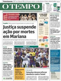Capa do jornal Jornal O Tempo 08/08/2017