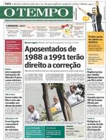 Capa do jornal Jornal O Tempo 09/02/2017