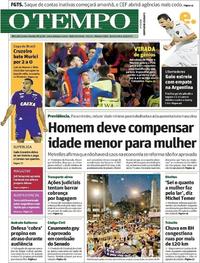 Capa do jornal Jornal O Tempo 09/03/2017