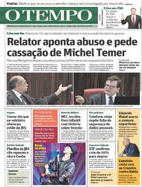 Capa do jornal Jornal O Tempo 09/06/2017