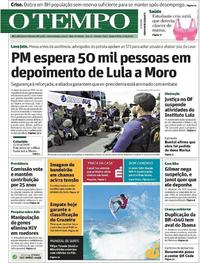Capa do jornal Jornal O Tempo 10/05/2017