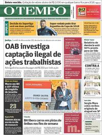 Capa do jornal O Tempo 10/10/2017