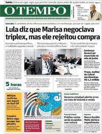 Capa do jornal Jornal O Tempo 11/05/2017