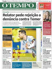 Capa do jornal O Tempo 11/10/2017