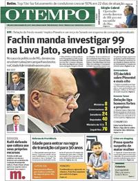 Capa do jornal Jornal O Tempo 12/04/2017