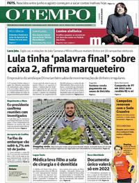 Capa do jornal Jornal O Tempo 12/05/2017