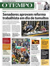 Capa do jornal Jornal O Tempo 12/07/2017